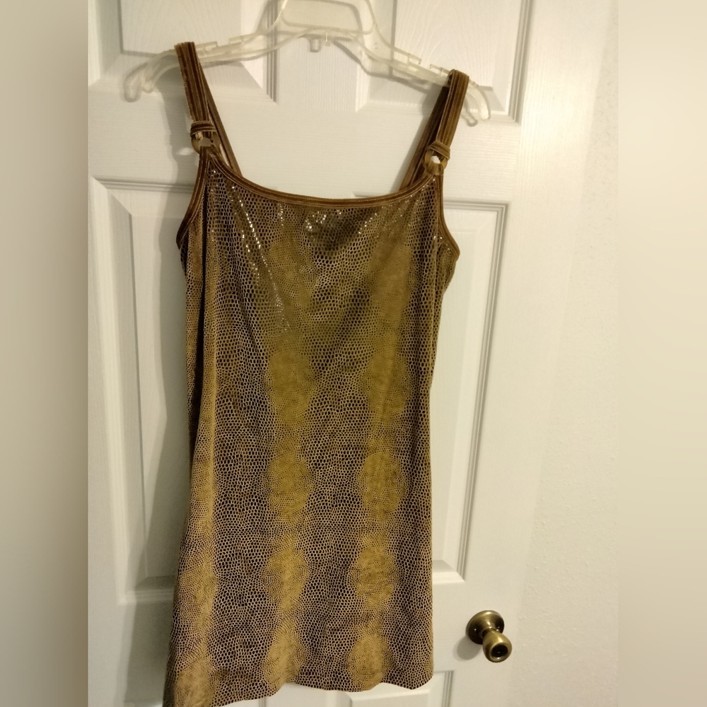 Gideon Oberson Women Faux Snake Skin Dress Size L Brown And Shimmer, Bundle Swim